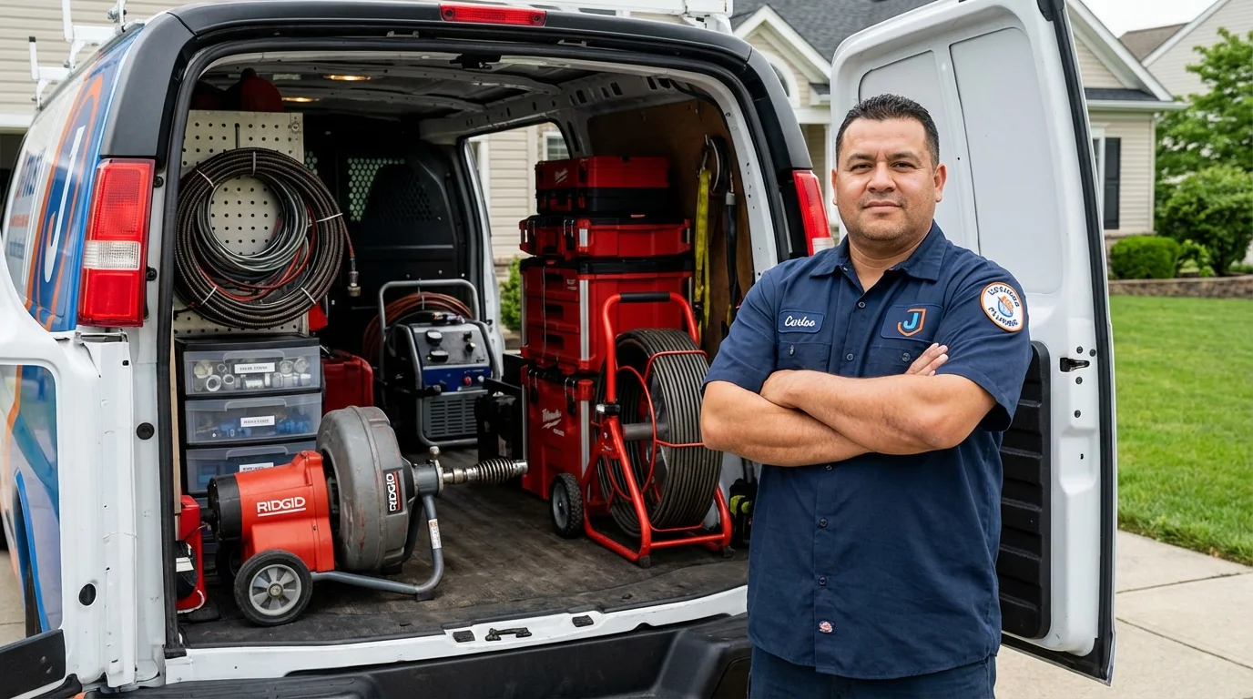 Professional drain cleaning equipment and Johns Plumbing LLC plumber in Meade
